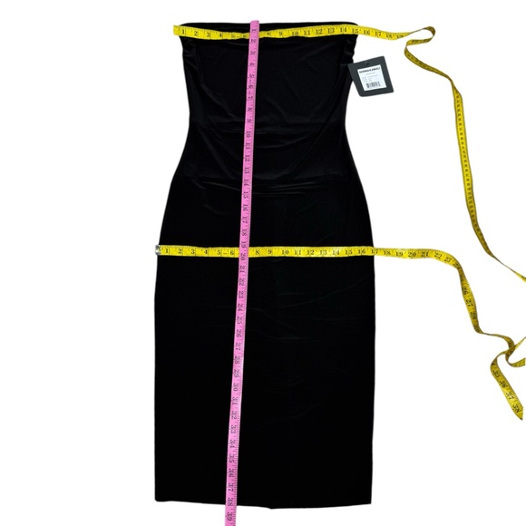 Norma Kamali CBK Black Strapless Fitted Sheath Dress Stretch Jersey Size Medium - Picture 7 of 11